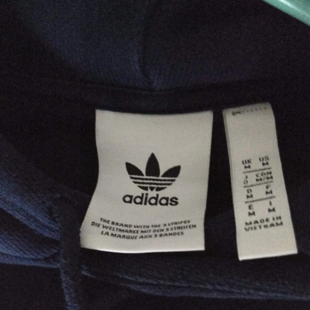 Adidas 3 Stripes Navy Hoodie - Picture 4 of 4